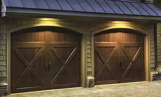 Garage Door with exterior lighting