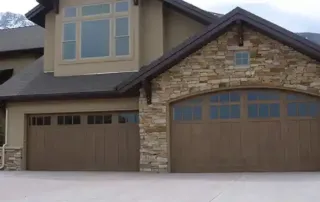 Wood look garage door