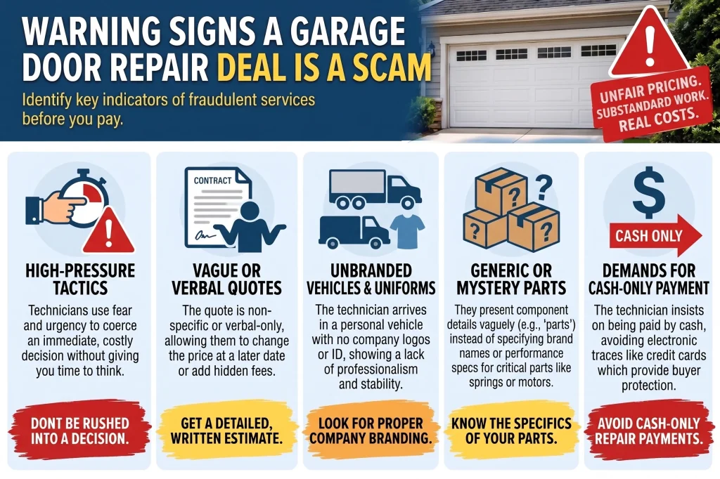 Warning Signs a Garage Door Repair Deal Is a Scam